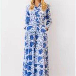 Quadalupe Meredith  Long Sleeve Floral Maxi Dress. L